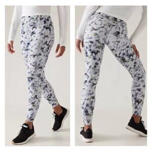 Athleta Leggings Womens Small Gray Rainier Cold Sport Athletic Brushed Workout